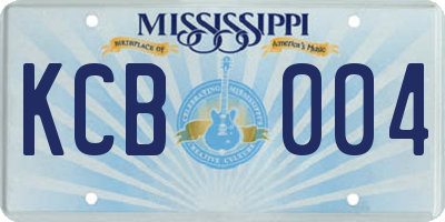 MS license plate KCB004