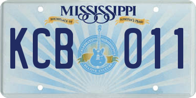 MS license plate KCB011