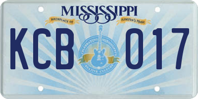 MS license plate KCB017