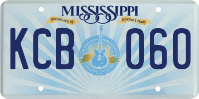 MS license plate KCB060