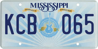 MS license plate KCB065