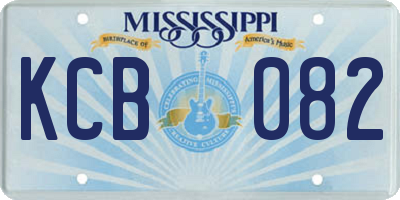 MS license plate KCB082