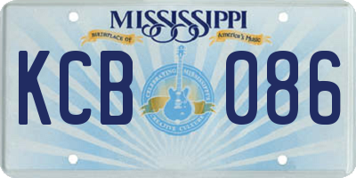 MS license plate KCB086