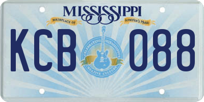 MS license plate KCB088