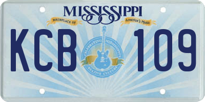 MS license plate KCB109