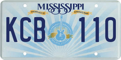MS license plate KCB110