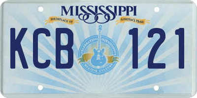 MS license plate KCB121