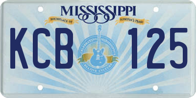 MS license plate KCB125