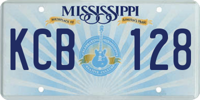 MS license plate KCB128