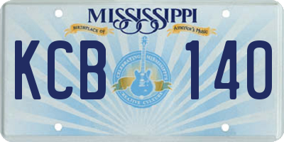 MS license plate KCB140
