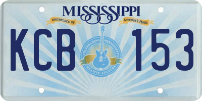 MS license plate KCB153