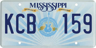 MS license plate KCB159