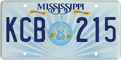 MS license plate KCB215