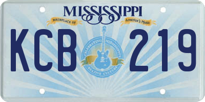 MS license plate KCB219
