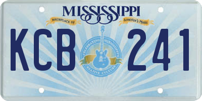 MS license plate KCB241