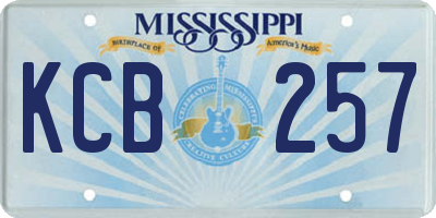 MS license plate KCB257