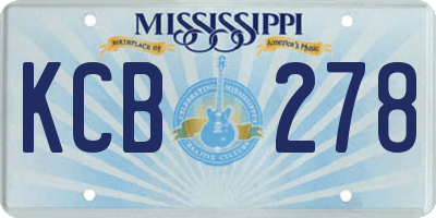 MS license plate KCB278