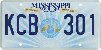 MS license plate KCB301