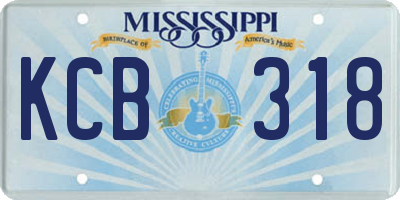 MS license plate KCB318