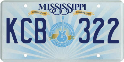 MS license plate KCB322