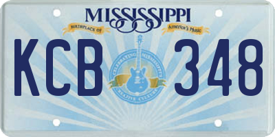 MS license plate KCB348