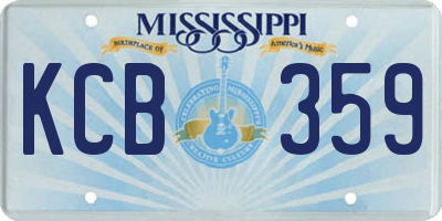 MS license plate KCB359
