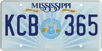 MS license plate KCB365
