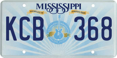 MS license plate KCB368