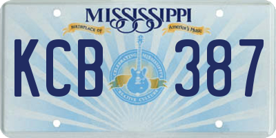 MS license plate KCB387