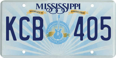 MS license plate KCB405