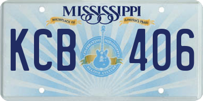 MS license plate KCB406