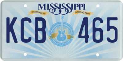 MS license plate KCB465