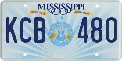 MS license plate KCB480