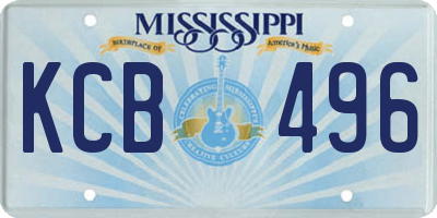 MS license plate KCB496