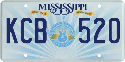 MS license plate KCB520