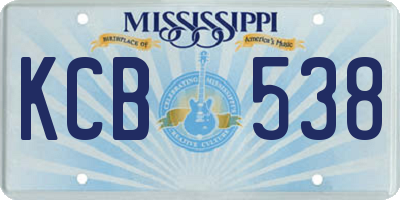 MS license plate KCB538