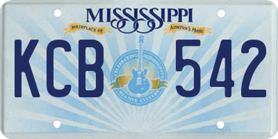 MS license plate KCB542
