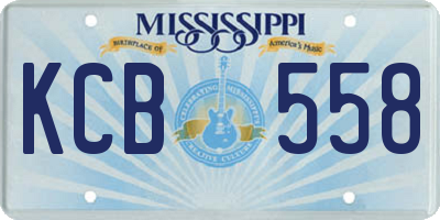 MS license plate KCB558