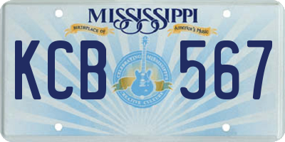 MS license plate KCB567