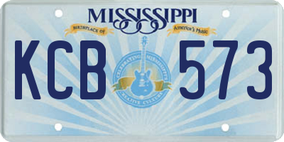 MS license plate KCB573