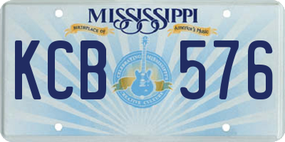 MS license plate KCB576