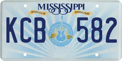 MS license plate KCB582