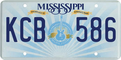 MS license plate KCB586
