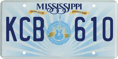 MS license plate KCB610