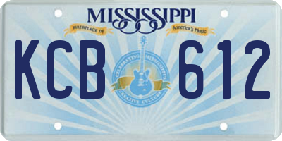 MS license plate KCB612