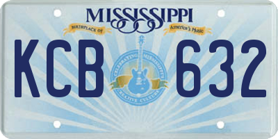 MS license plate KCB632