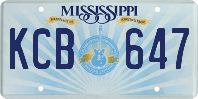 MS license plate KCB647