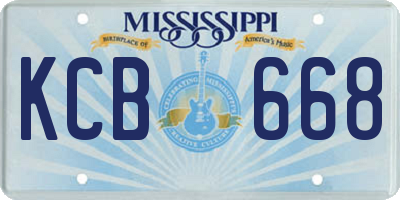 MS license plate KCB668