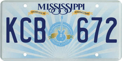 MS license plate KCB672
