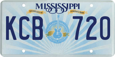 MS license plate KCB720